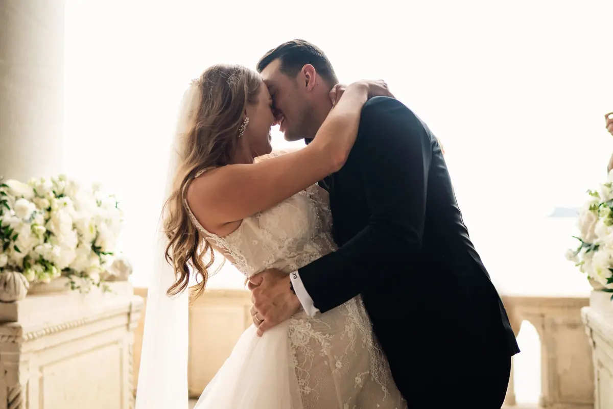 Sara and Drew's first kiss as a married couple